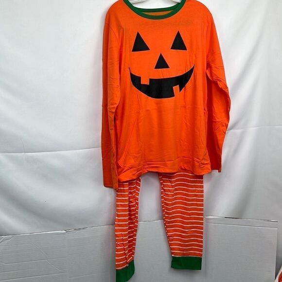 Pumpkin Halloween 2 piece cotton blend pajama set size 7/8 NWT - Picture 1 of 12